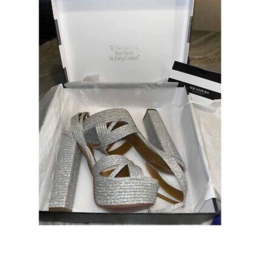 Aquazzura Sundance Silver Glitter Platform heels
